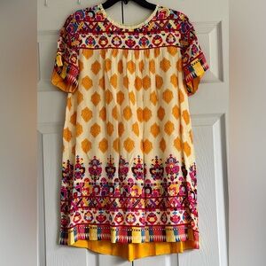 Colorful Patterned Short Sleeve Dress
